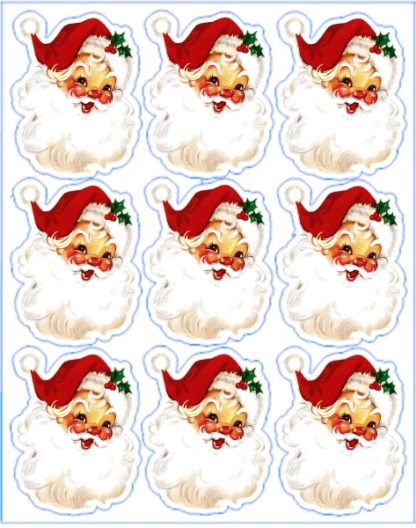 Vintage Santa Stickers